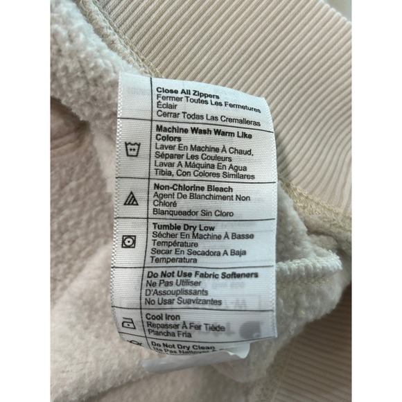 Carhartt Quarter Zip Pullover Womens Sweatshirt Cream Relaxed Fit Large Pocket - Picture 10 of 10